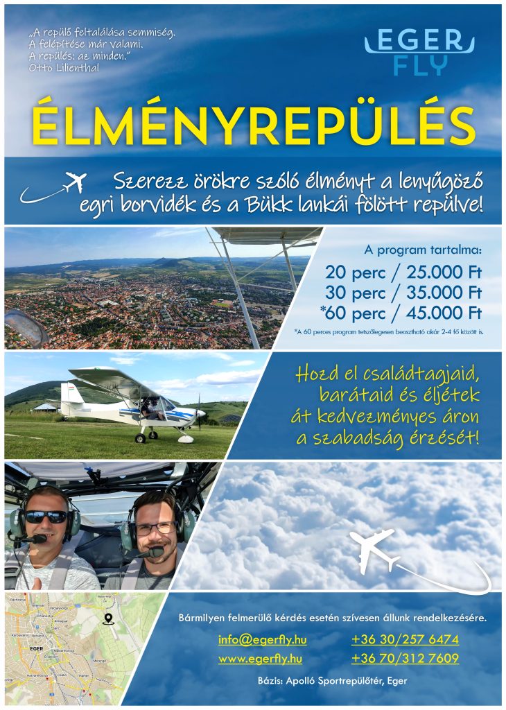 Élményrepülés Eger